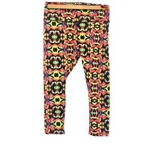 Bluenotes Sport Active Capri Leggings Womens Large Neon Pattern